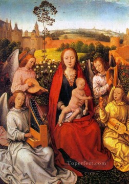 Hans Memling Painting - Virgin and Child with Musician Angels 1480 Netherlandish Hans Memling